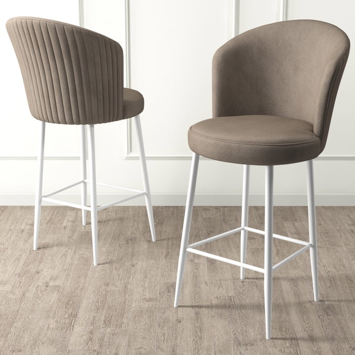 Hanah Home Taburetes de Bar Cappuccino y Blanco 46x102x40 cm (2 Piezas)